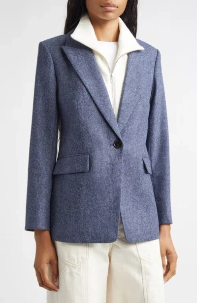 Veronica Beard Vega Wool Dickey Jacket In Blue