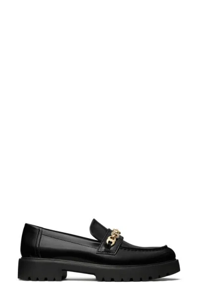 Tory Burch Gemini Embellished Lug Sole Loafer In Black