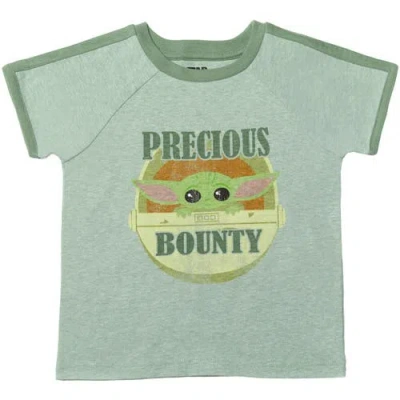 Star Wars The Mandalorian Baby Yoda T-shirt & French Terry Shorts Set In Green