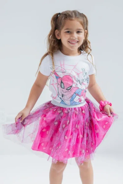 Marvel Spider-man T-shirt Skirt & Scrunchie Set In Multi