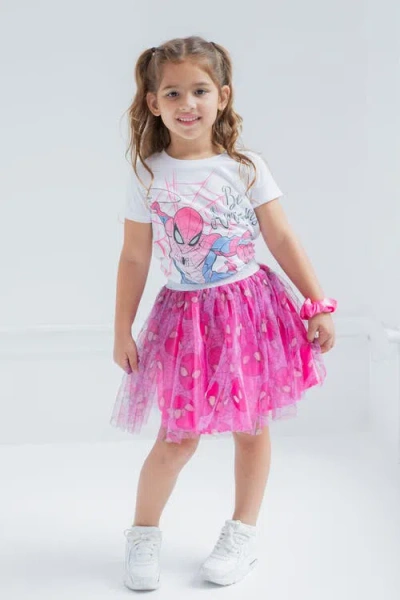 Marvel Spider-man T-shirt Skirt & Scrunchie Set In Multi