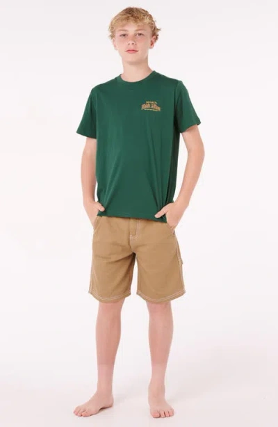 Rip Curl Kids' Eddie Would Go Poster Art Graphic T-shirt In Green