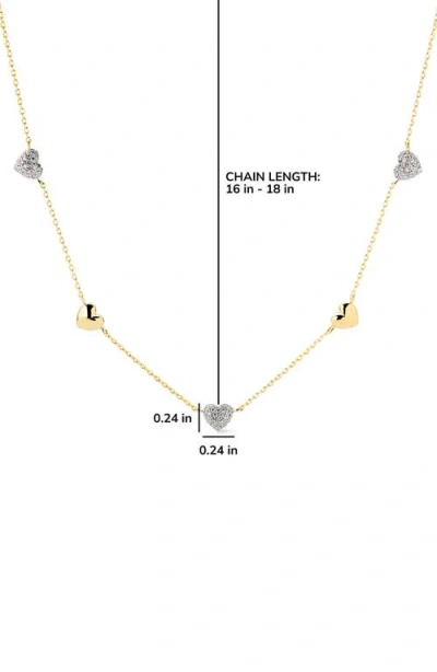 Ana Luisa Heart Necklace Lev Mini Pave Station Necklace In Brown