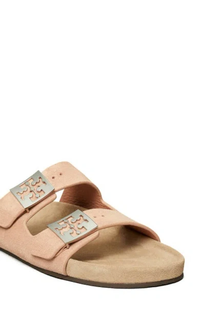 Tory Burch Mellow Suede Dual-buckle Slide Sandals