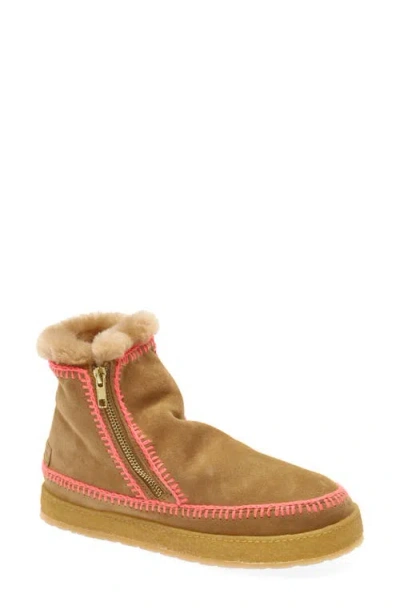 Laidback London Setsu Genuine Shearling Lined Ankle Boot In Green
