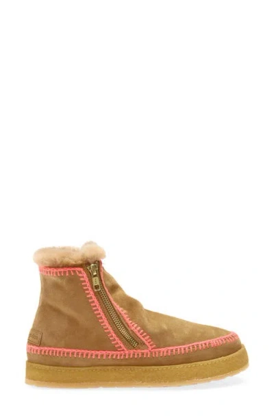Laidback London Setsu Genuine Shearling Lined Ankle Boot In Green