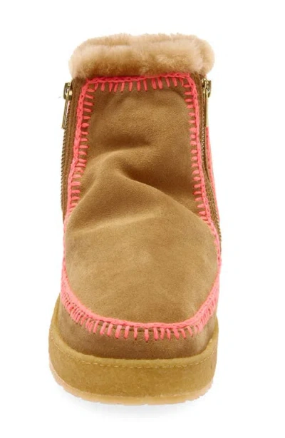 Laidback London Setsu Genuine Shearling Lined Ankle Boot In Green