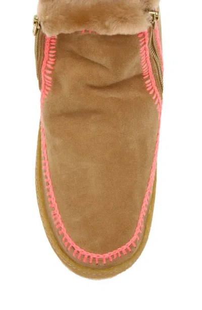 Laidback London Setsu Genuine Shearling Lined Ankle Boot In Green