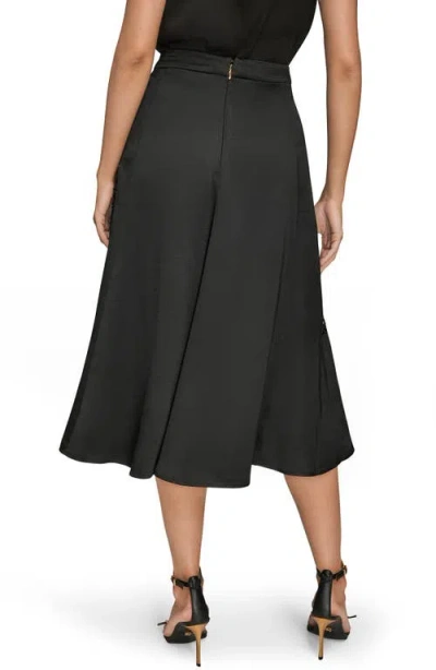 Donna Karan New York Sequin Floral A-line Midi Skirt In Black