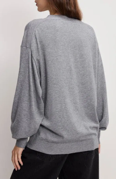 Good American Two Way Button-up Cardigan In Gray