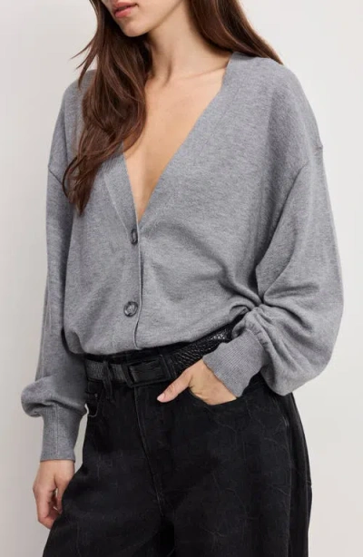 Good American Two Way Button-up Cardigan In Gray