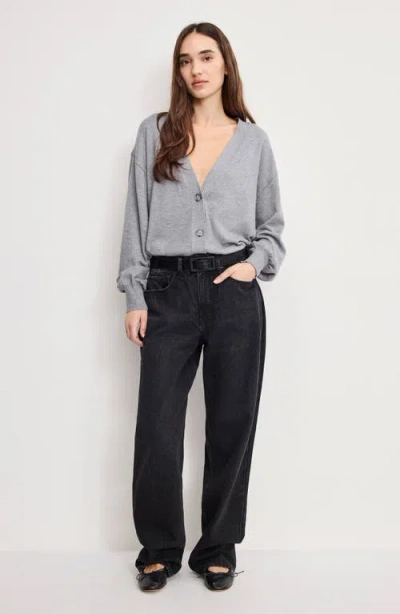 Good American Two Way Button-up Cardigan In Gray