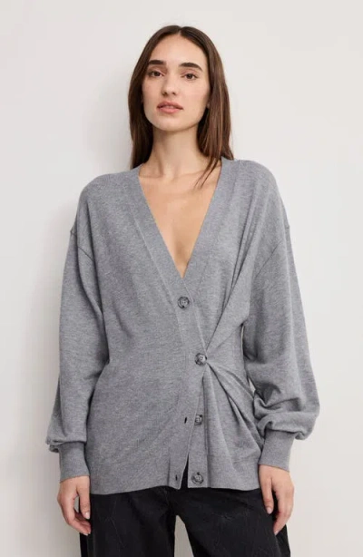 Good American Two Way Button-up Cardigan In Gray