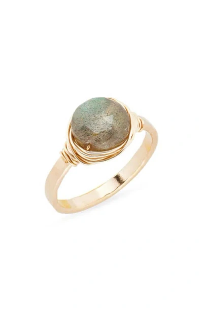 Nashelle Semiprecious Stone Wire-wrapped Ring In Gold