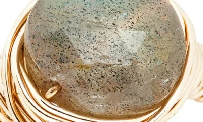 Nashelle Semiprecious Stone Wire-wrapped Ring In Gold