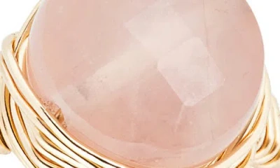 Nashelle Semiprecious Stone Wire-wrapped Ring In Pink
