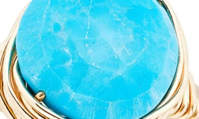 Nashelle Semiprecious Stone Wire-wrapped Ring In Blue