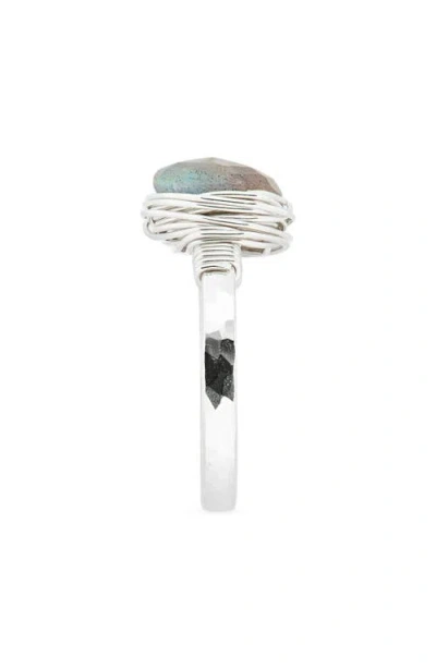 Nashelle Semiprecious Stone Wire-wrapped Ring In Brown