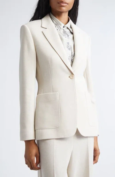Max Mara Utilita Virgin Wool Blazer In White