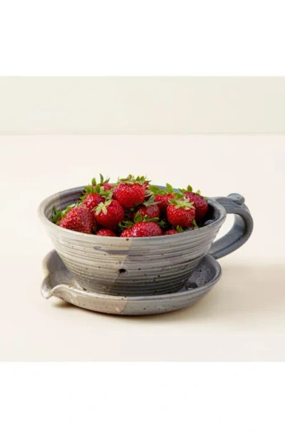 Uncommon Goods Berry Buddy Stoneware Strainer In Multi