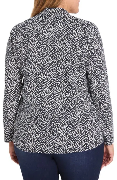 Nic + Zoe Nic+zoe Geo Toss Knit Top In Gray