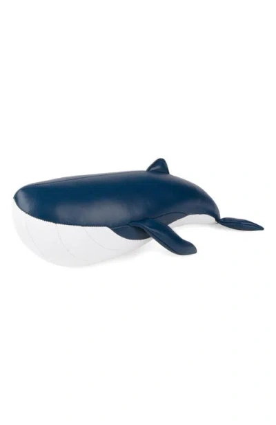 Zuny Whale Wave Bookend In Blue