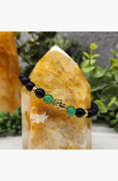 Humanist Beauty Buddha Obsidian Beaded Bracelet In Multi