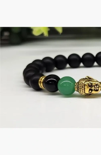 Humanist Beauty Buddha Obsidian Beaded Bracelet In Multi