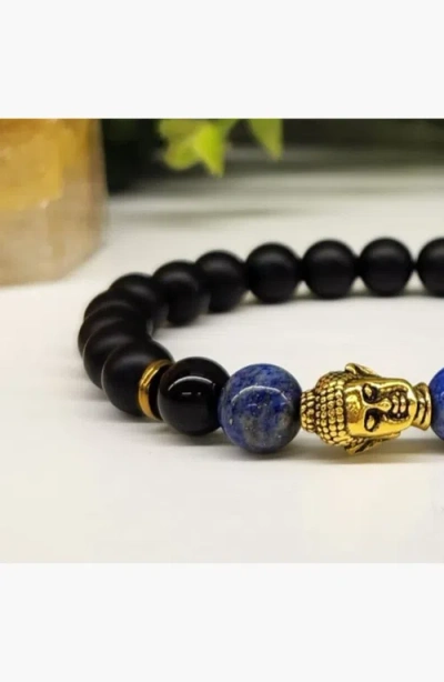 Humanist Beauty Buddha Obsidian Beaded Bracelet In Multi