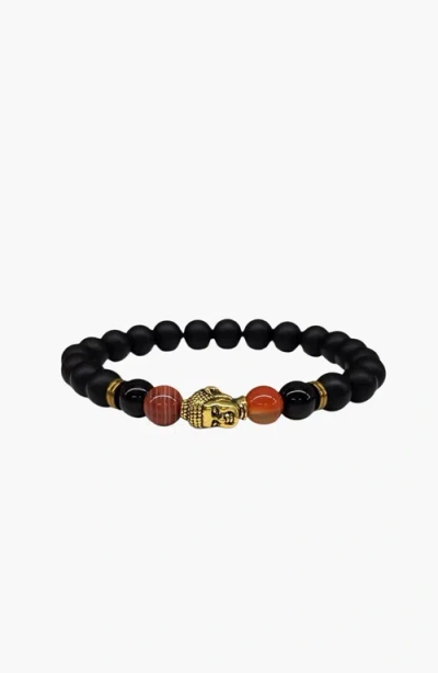 Humanist Beauty Buddha Obsidian Beaded Bracelet In Multi