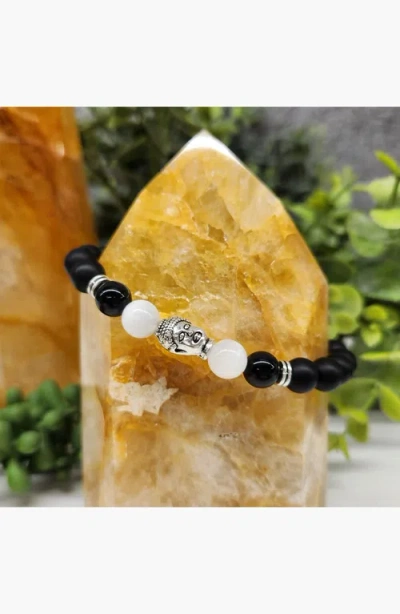 Humanist Beauty Buddha Obsidian Beaded Bracelet In Multi