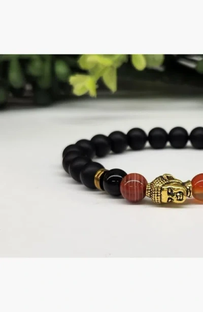 Humanist Beauty Buddha Obsidian Beaded Bracelet In Multi