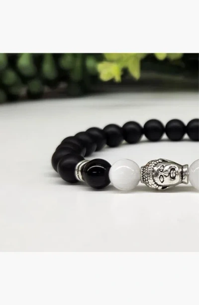 Humanist Beauty Buddha Obsidian Beaded Bracelet In Multi