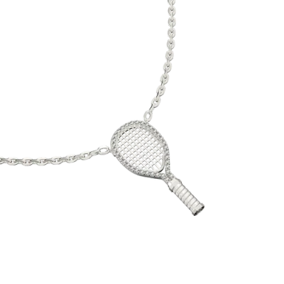 Pascal The Tennis Necklace, White Diamond Halo In Silver