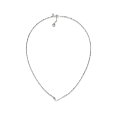 Pascal The Golf Club Necklace, White Diamond In Silver