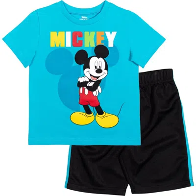 Disney Mickey Mouse & Friends T-shirt & Mesh Shorts Set In Multi