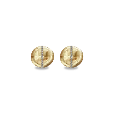 Pascal The Basketball Leaking Ball Linear Diamond Earrings In Gold