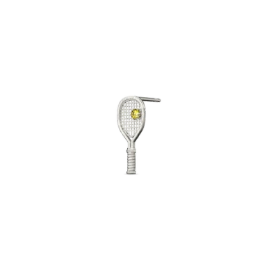 Pascal The Tennis Racket Stud Earring, Yellow Diamond In Silver