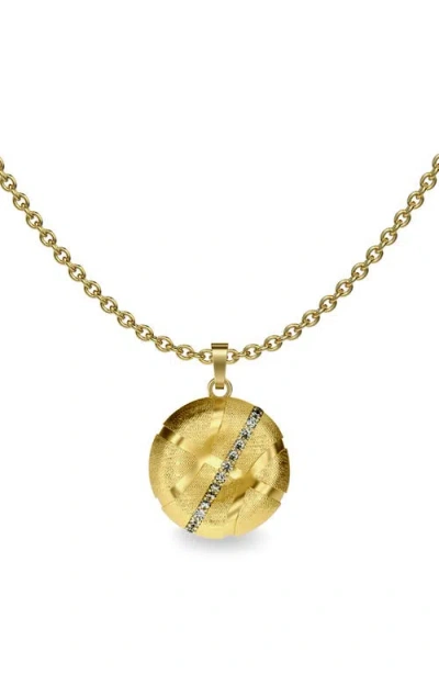 Pascal The Basketball Crooked Ball Linear Diamond Necklace In Gold