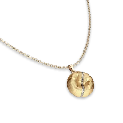 Pascal The Basketball Crooked Ball Linear Diamond Necklace In Gold