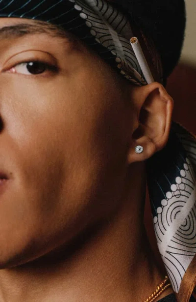 Pascal The Basketball Crooked Ball Diamond Earrings In Silver