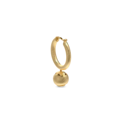 Pascal The Tennis Ball Hoop Earring, White Diamond Pavé In Gold