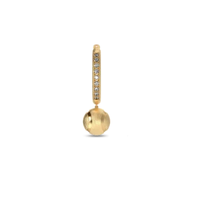 Pascal The Tennis Ball Hoop Earring, White Diamond Pavé In Gold