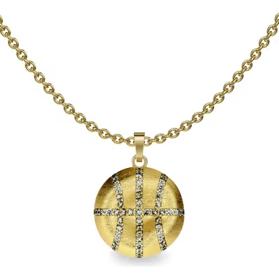 Pascal The Basketball Crooked Ball Diamond Pavé Necklace