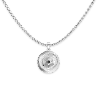 Pascal The Basketball Leaking Ball Diamond Necklace In Silver