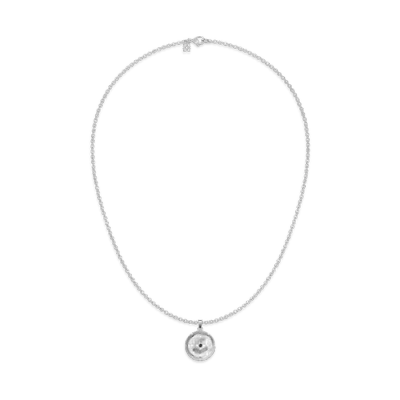 Pascal The Basketball Leaking Ball Diamond Necklace In Silver