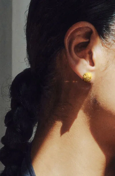 Pascal The Tennis Ball Stud Earring, Yellow Diamond Pavé In Gold