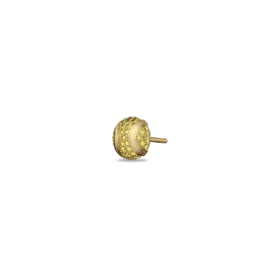 Pascal The Tennis Ball Stud Earring, Yellow Diamond Pavé In Gold