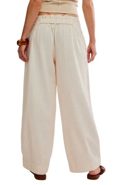Free People Demi Wide Leg Linen Blend Pants In Neutral