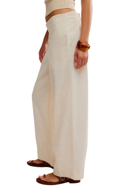 Free People Demi Wide Leg Linen Blend Pants In Neutral